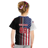 Custom Patriotic Eagle Motocross Kid T Shirt with American Flag and Rider Design - Wonder Print Shop