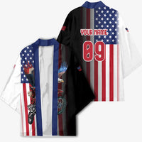 Custom Patriotic Eagle Motocross Kimono with American Flag and Rider Design - Wonder Print Shop