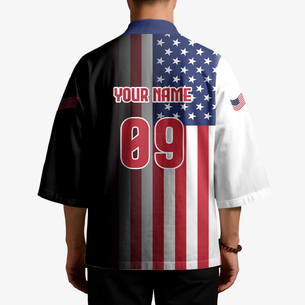 Custom Patriotic Eagle Motocross Kimono with American Flag and Rider Design - Wonder Print Shop