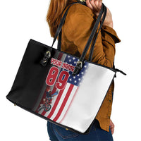 Custom Patriotic Eagle Motocross Leather Tote Bag with American Flag and Rider Design - Wonder Print Shop