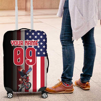 Custom Patriotic Eagle Motocross Luggage Cover with American Flag and Rider Design - Wonder Print Shop