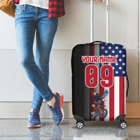 Custom Patriotic Eagle Motocross Luggage Cover with American Flag and Rider Design - Wonder Print Shop