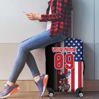 Custom Patriotic Eagle Motocross Luggage Cover with American Flag and Rider Design - Wonder Print Shop