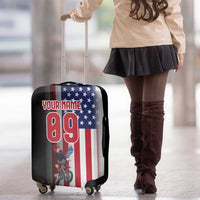 Custom Patriotic Eagle Motocross Luggage Cover with American Flag and Rider Design - Wonder Print Shop