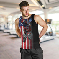Custom Patriotic Eagle Motocross Men Tank Top with American Flag and Rider Design - Wonder Print Shop