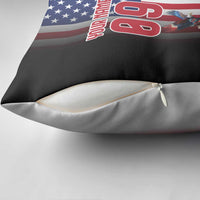 Custom Patriotic Eagle Motocross Pillow Cover with American Flag and Rider Design - Wonder Print Shop