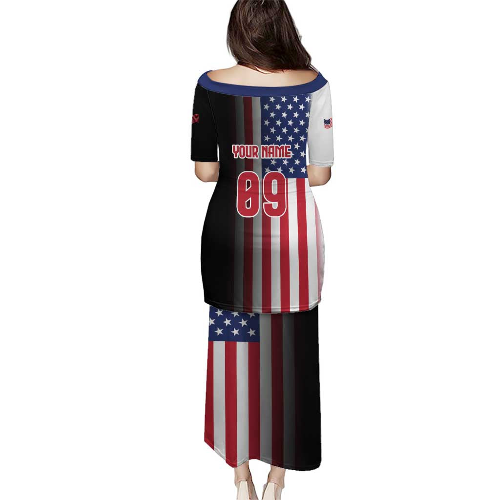 Custom Patriotic Eagle Motocross Puletasi with American Flag and Rider Design - Wonder Print Shop