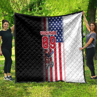 Custom Patriotic Eagle Motocross Quilt with American Flag and Rider Design - Wonder Print Shop