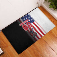 Custom Patriotic Eagle Motocross Rubber Doormat with American Flag and Rider Design - Wonder Print Shop