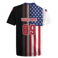 Custom Patriotic Eagle Motocross Rugby Jersey with American Flag and Rider Design - Wonder Print Shop