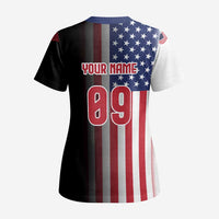 Custom Patriotic Eagle Motocross Scrub Top with American Flag and Rider Design - Wonder Print Shop