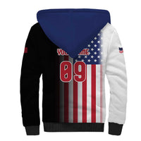 Custom Patriotic Eagle Motocross Sherpa Hoodie with American Flag and Rider Design - Wonder Print Shop