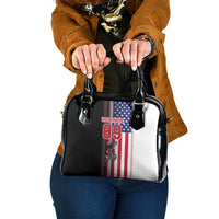 Custom Patriotic Eagle Motocross Shoulder Handbag with American Flag and Rider Design - Wonder Print Shop