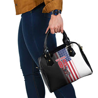 Custom Patriotic Eagle Motocross Shoulder Handbag with American Flag and Rider Design - Wonder Print Shop