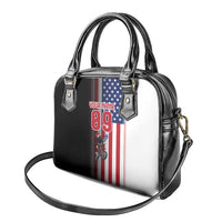 Custom Patriotic Eagle Motocross Shoulder Handbag with American Flag and Rider Design - Wonder Print Shop