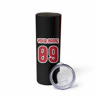 Custom Patriotic Eagle Motocross Skinny Tumbler with American Flag and Rider Design - Wonder Print Shop