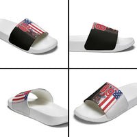 Custom Patriotic Eagle Motocross Slide Sandals with American Flag and Rider Design - Wonder Print Shop