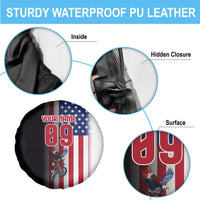 Custom Patriotic Eagle Motocross Spare Tire Cover with American Flag and Rider Design - Wonder Print Shop