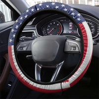 Patriotic Eagle Motocross Steering Wheel Cover with American Flag and Rider Design - Wonder Print Shop