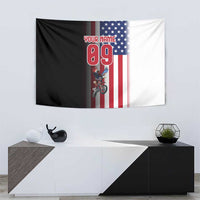Custom Patriotic Eagle Motocross Tapestry with American Flag and Rider Design - Wonder Print Shop