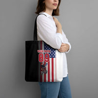 Custom Patriotic Eagle Motocross Tote Bag with American Flag and Rider Design - Wonder Print Shop