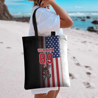 Custom Patriotic Eagle Motocross Tote Bag with American Flag and Rider Design - Wonder Print Shop