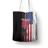 Custom Patriotic Eagle Motocross Tote Bag with American Flag and Rider Design - Wonder Print Shop