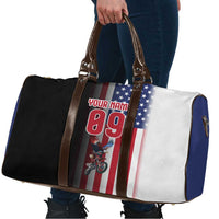 Custom Patriotic Eagle Motocross Travel Bag with American Flag and Rider Design - Wonder Print Shop