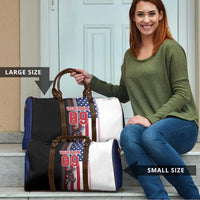 Custom Patriotic Eagle Motocross Travel Bag with American Flag and Rider Design - Wonder Print Shop