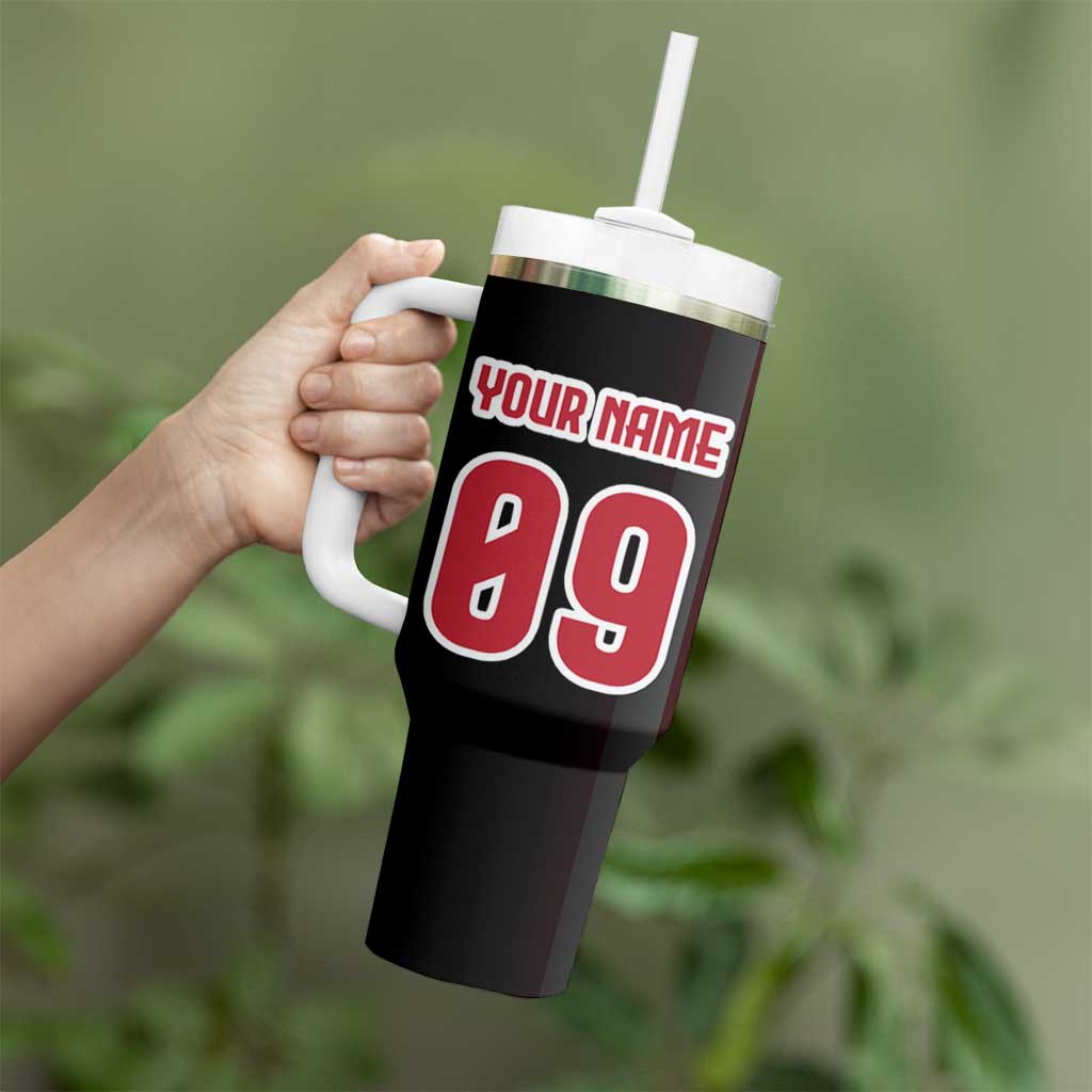 Custom Patriotic Eagle Motocross Tumbler With Handle with American Flag and Rider Design - Wonder Print Shop