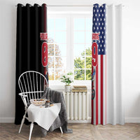 Custom Patriotic Eagle Motocross Window Curtain with American Flag and Rider Design - Wonder Print Shop