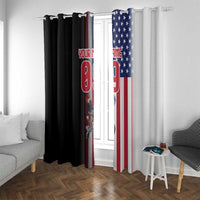 Custom Patriotic Eagle Motocross Window Curtain with American Flag and Rider Design - Wonder Print Shop