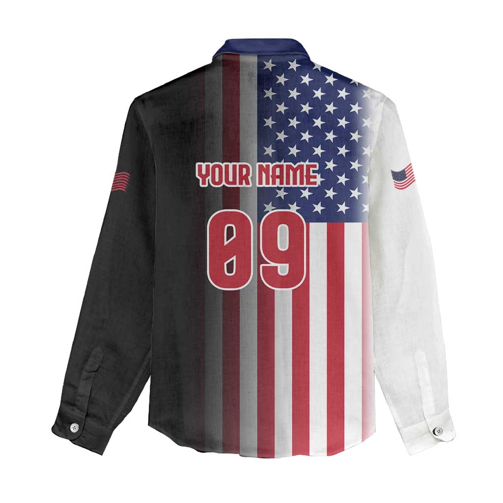 Custom Patriotic Eagle Motocross Women Casual Shirt with American Flag and Rider Design - Wonder Print Shop