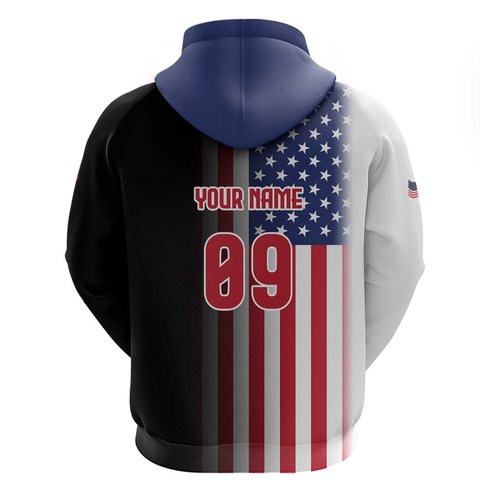 Custom Patriotic Eagle Motocross Zip Hoodie with American Flag and Rider Design - Wonder Print Shop