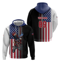 Custom Patriotic Eagle Motocross Zip Hoodie with American Flag and Rider Design - Wonder Print Shop