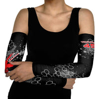 Custom Motocross Dirt Bike Arm Sleeves with Red Rider and Honeycomb Grunge Design - Wonder Print Shop