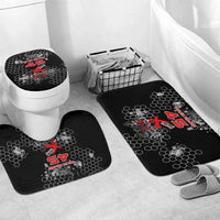 Custom Motocross Dirt Bike Bathroom Set with Red Rider and Honeycomb Grunge Design - Wonder Print Shop
