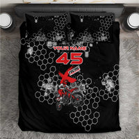 Custom Motocross Dirt Bike Bedding Set with Red Rider and Honeycomb Grunge Design - Wonder Print Shop