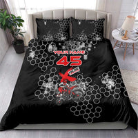 Custom Motocross Dirt Bike Bedding Set with Red Rider and Honeycomb Grunge Design - Wonder Print Shop