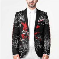 Custom Motocross Dirt Bike Blazer with Red Rider and Honeycomb Grunge Design - Wonder Print Shop