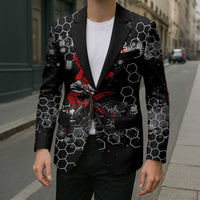 Custom Motocross Dirt Bike Blazer with Red Rider and Honeycomb Grunge Design - Wonder Print Shop