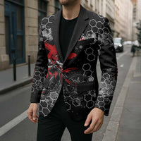 Custom Motocross Dirt Bike Blazer with Red Rider and Honeycomb Grunge Design - Wonder Print Shop
