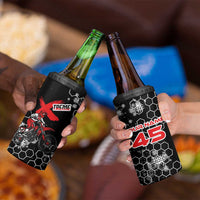 Custom Motocross Dirt Bike 4 in 1 Can Cooler Tumbler with Red Rider and Honeycomb Grunge Design - Wonder Print Shop