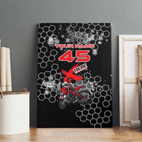 Custom Motocross Dirt Bike Canvas Wall Art with Red Rider and Honeycomb Grunge Design - Wonder Print Shop