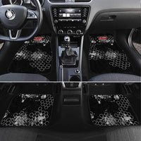 Custom Motocross Dirt Bike Car Mats with Red Rider and Honeycomb Grunge Design - Wonder Print Shop