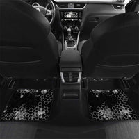 Custom Motocross Dirt Bike Car Mats with Red Rider and Honeycomb Grunge Design - Wonder Print Shop