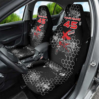 Custom Motocross Dirt Bike Car Seat Cover with Red Rider and Honeycomb Grunge Design - Wonder Print Shop