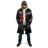 Custom Motocross Dirt Bike Cloak with Red Rider and Honeycomb Grunge Design - Wonder Print Shop