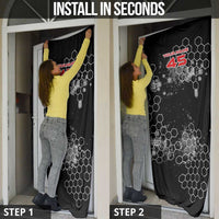 Custom Motocross Dirt Bike Door Cover with Red Rider and Honeycomb Grunge Design - Wonder Print Shop