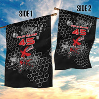 Custom Motocross Dirt Bike Garden Flag with Red Rider and Honeycomb Grunge Design - Wonder Print Shop